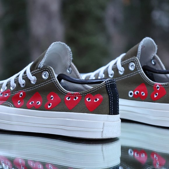 Converse Chuck 70 Low Top x Comme Des Garcons Play Multi Heart Size 7 - Picture 12 of 13